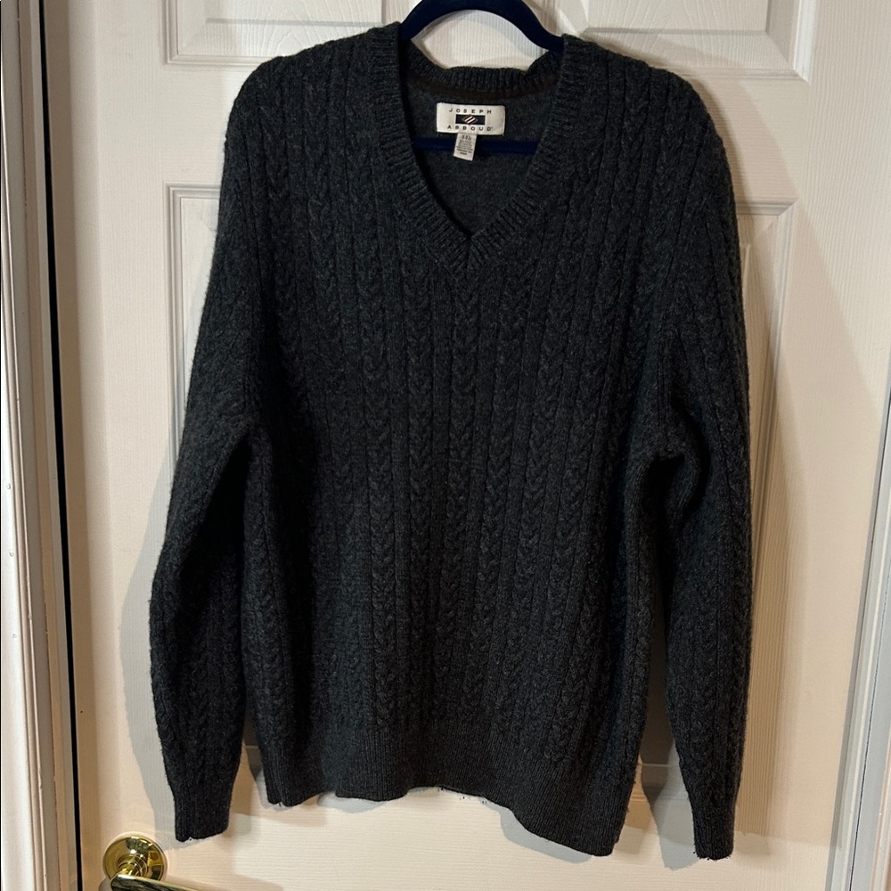 Joseph Abboud Charcoal V-Neck Sweater XXL